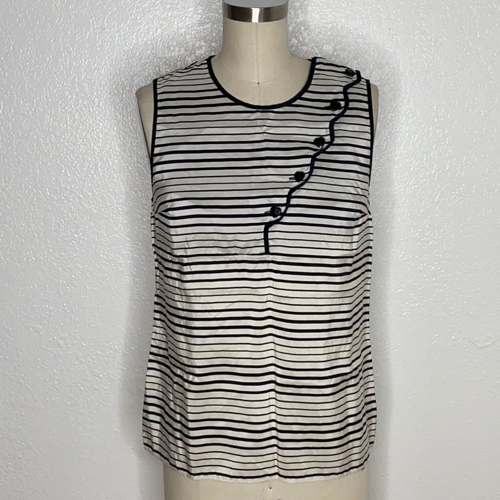 Marc Jacobs sailor stipe rockabilly heart silk top